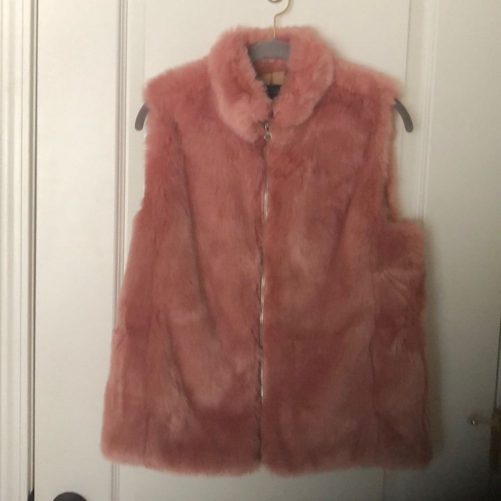 JCrew Faux Fur Mauve Vest